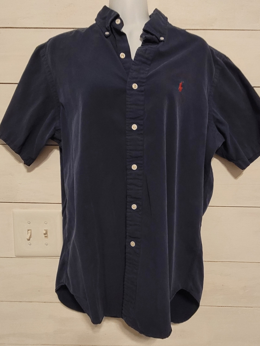Polo by Ralph Lauren Men's Navy Short-Sleeve Button-Down Casual Shirt